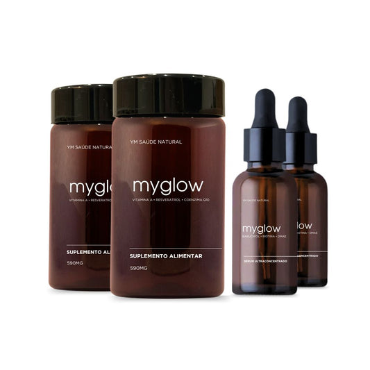 My Glow Terapia Combinada Anti Rugas 2 meses | 60 Capsulas e 2 Séruns