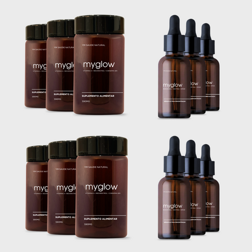 My Glow Terapia Combinada Anti Rugas 6 meses | 180 Capsulas e 6 Séruns
