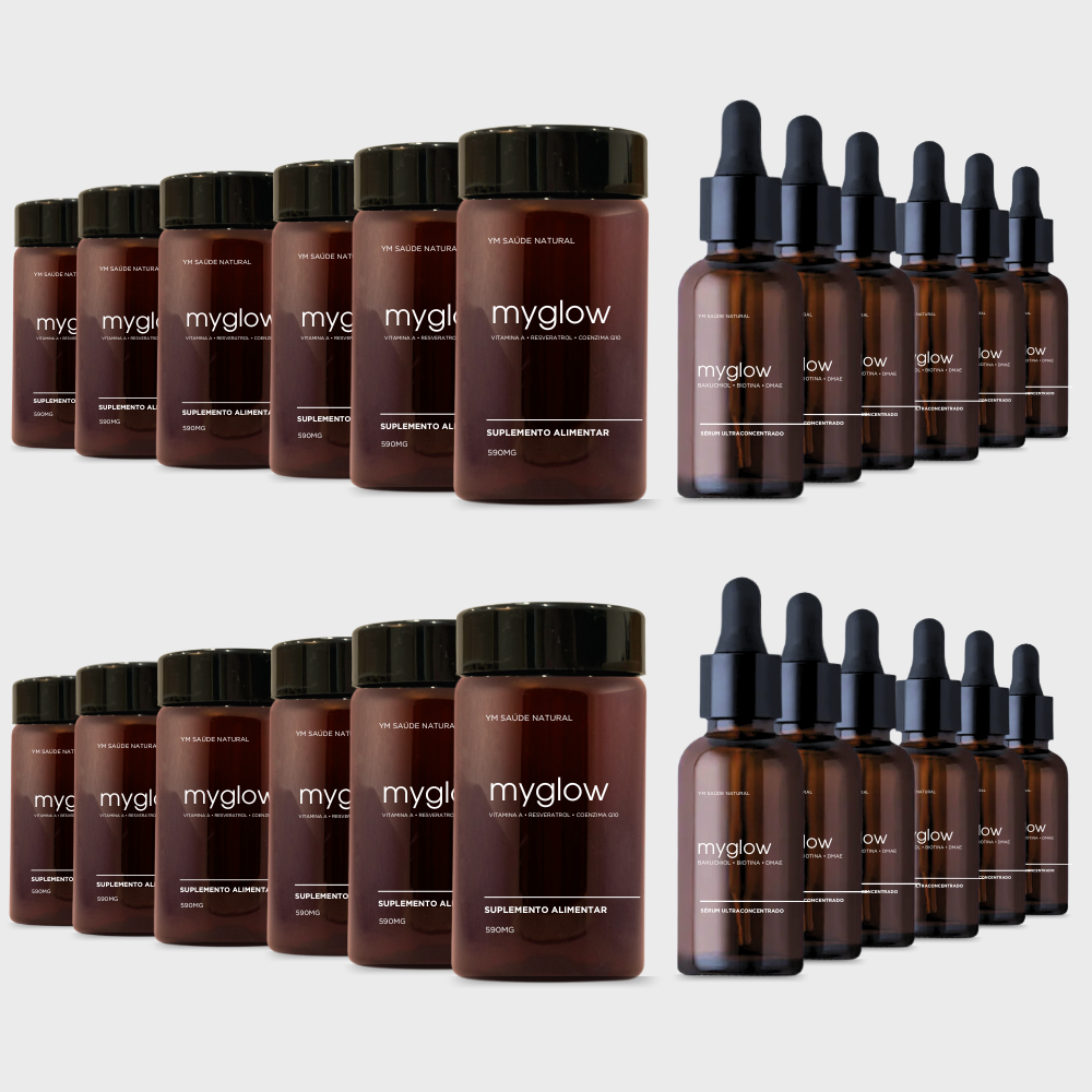 My Glow Terapia Combinada Anti Rugas 12 meses |  360 Capsulas e 12 Séruns